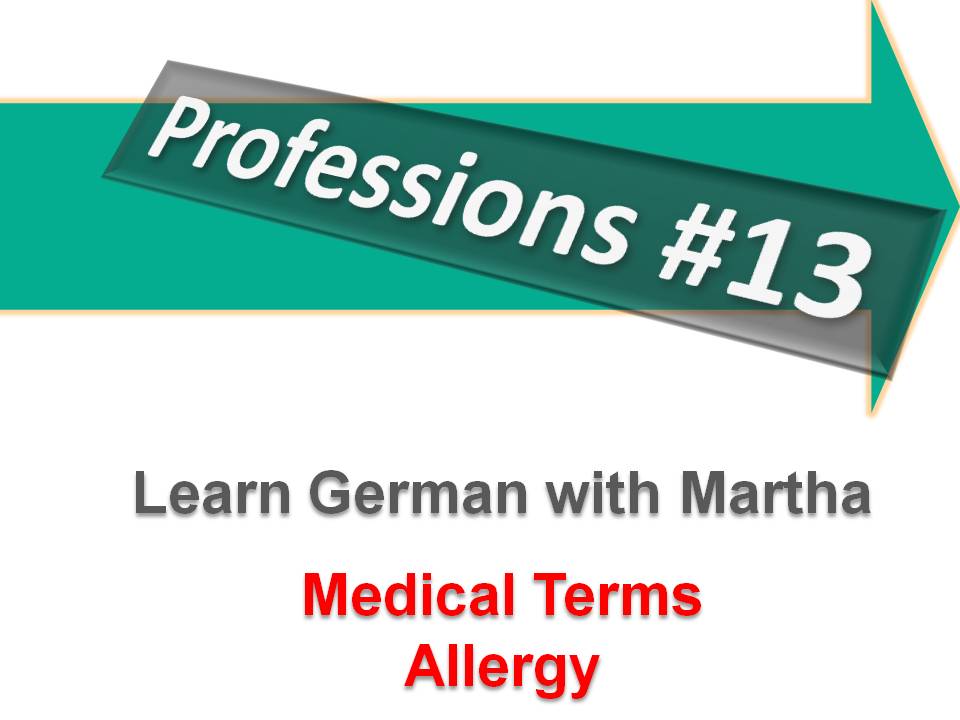 Prsentation - Professions 13 - Medical Terms - Allergy - Deckblatt